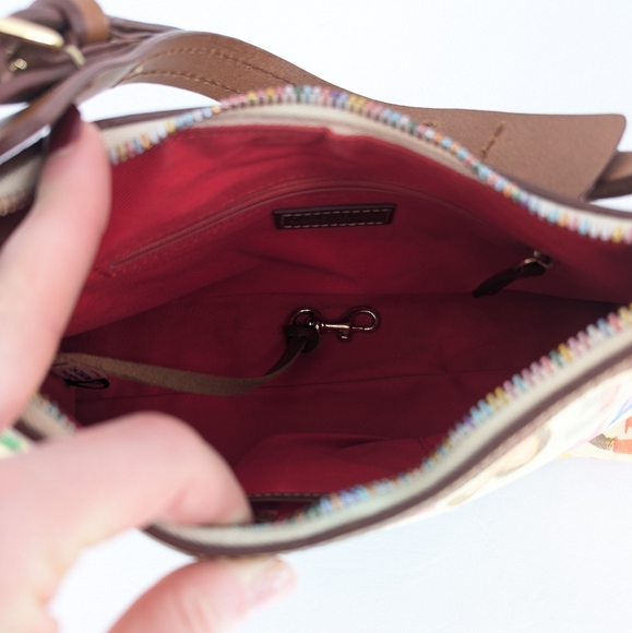 Dooney & Bourke Graffiti Rainbow Monogram Crescent Shoulder Bag - Picture 6 of 12